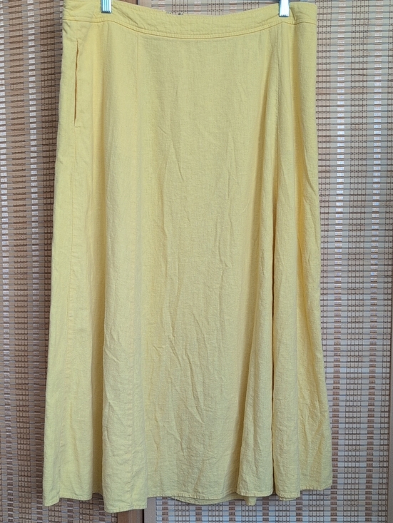 Liz Claiborne Dresses & Skirts - Liz Claiborne Yellow A-Line Linen Maxi Skirt With Pockets